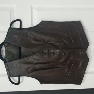 Genuine Smooth Brown Sheep Napa Leather Vest